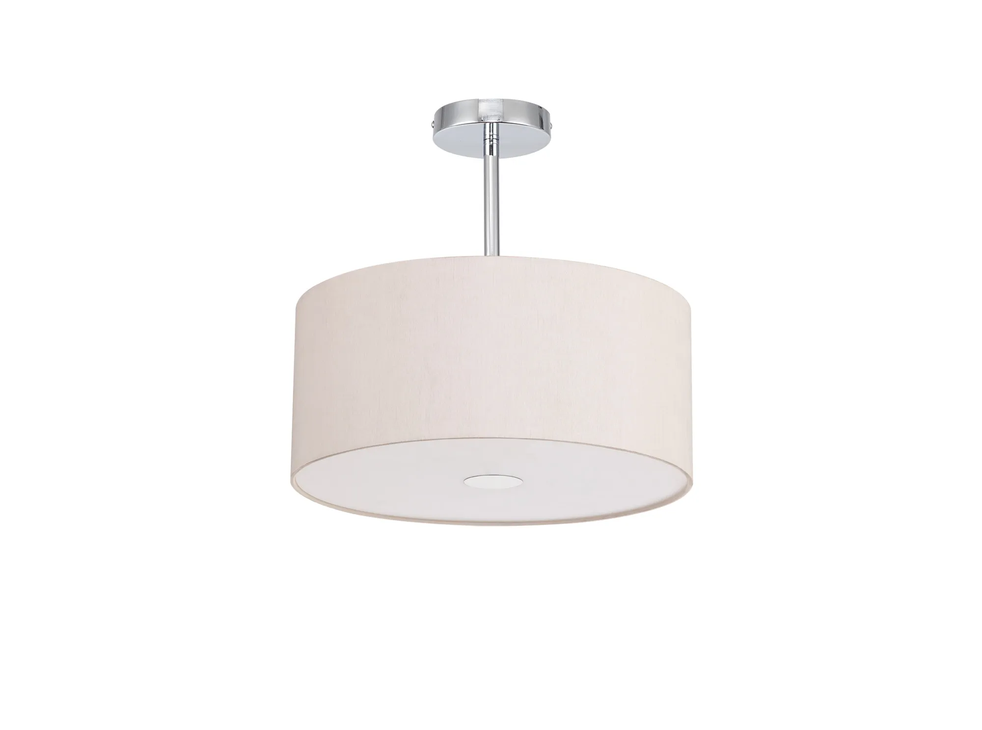Baymont 40cm Semi Flush 1 Light Polished Chrome, Nude Beige/Moonlight, Frosted Diffuser DK0096  Deco Baymont CH NU